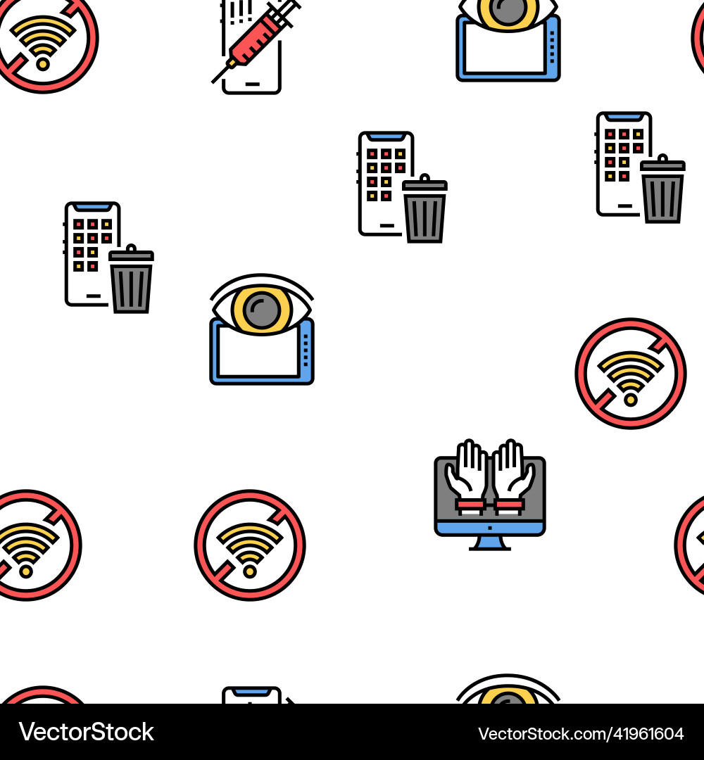 Digital device detox seamless pattern Digital device detox seamless pattern vector image
