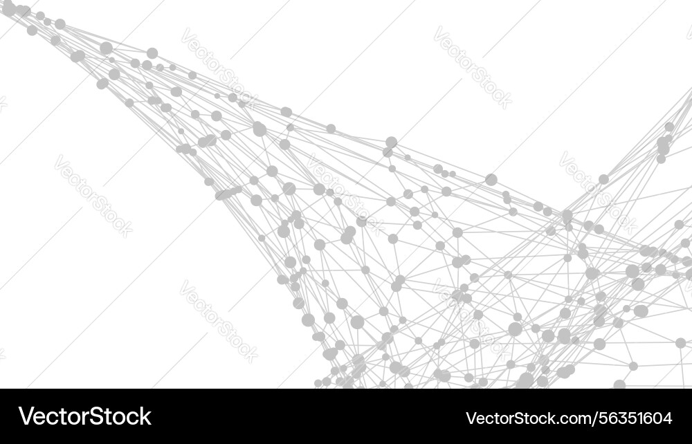 Dots connected by lines abstract wave minimalist Dots connected by lines abstract wave minimalist vector image
