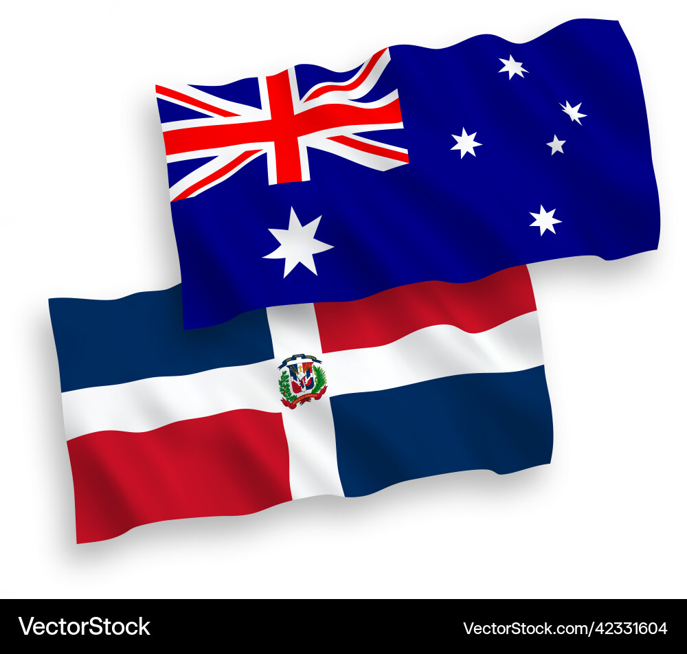 Flags of australia and dominican republic Flags of australia and dominican republic vector image