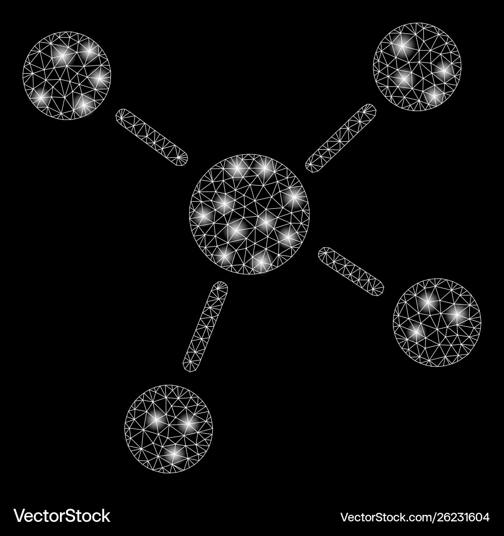 Flare mesh network links with spots Flare mesh network links with spots vector image
