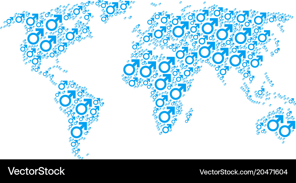Global map pattern of mars symbol items vector image