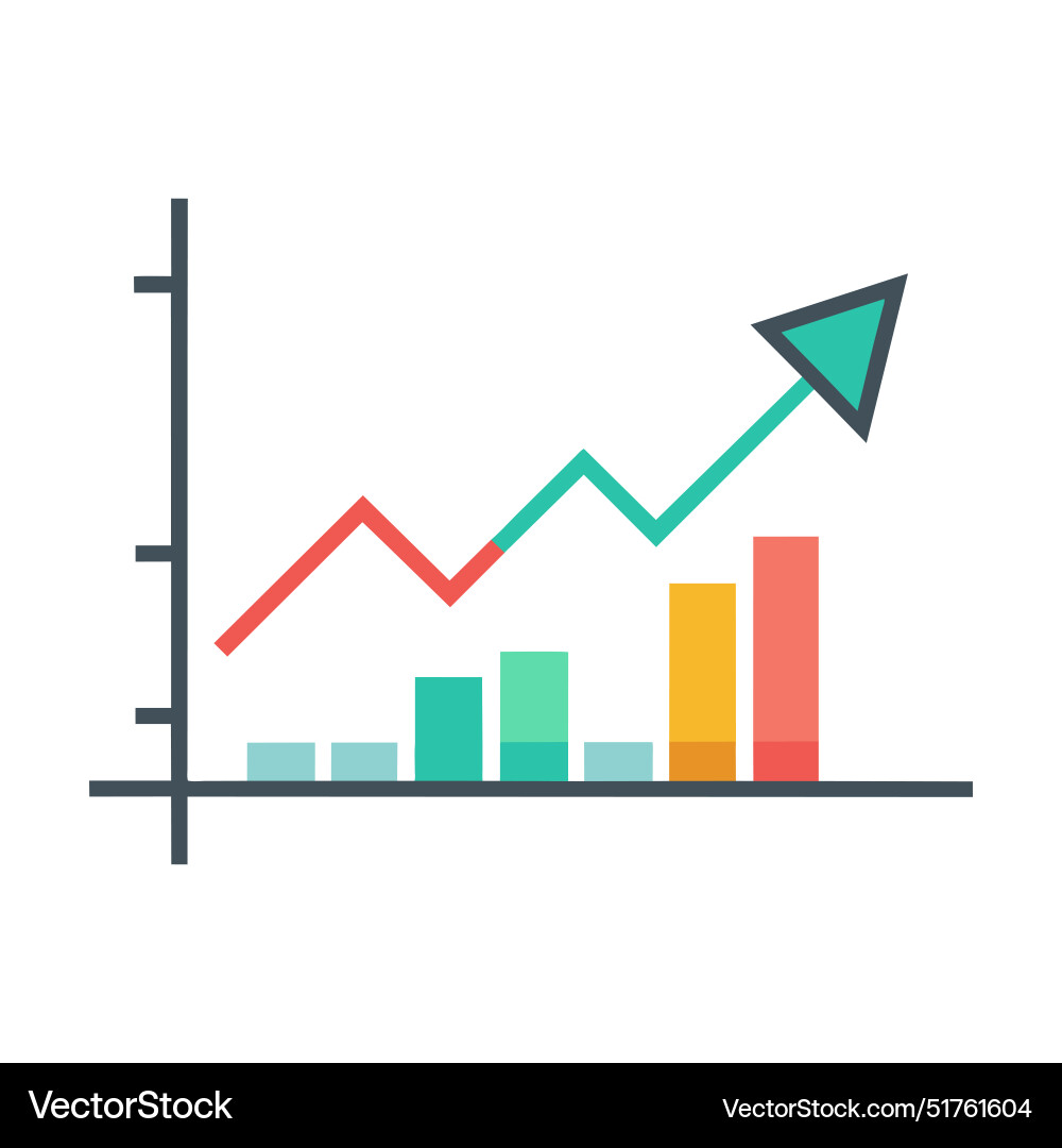 Graph system sort ascending line on white vector image