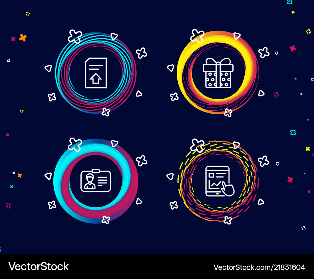 Identification card upload file and gift box Identification card upload file and gift box vector image
