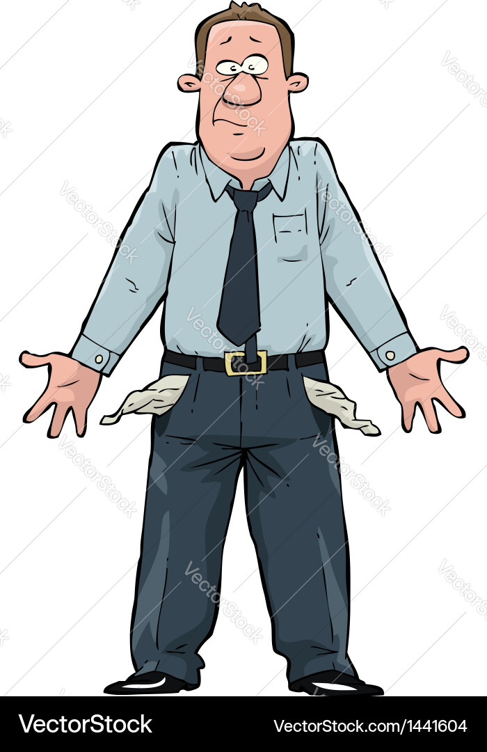 Man with Empty Pockets vector image