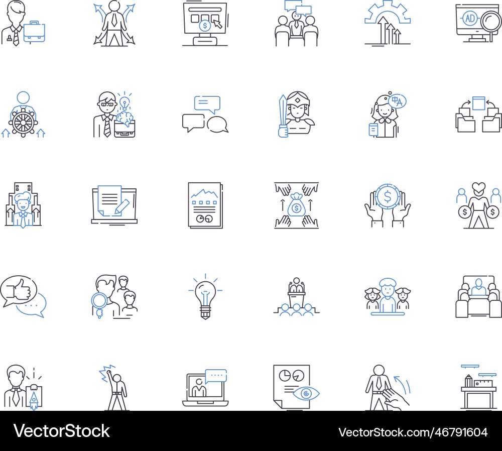 Performance potential line icons collection Vector Image