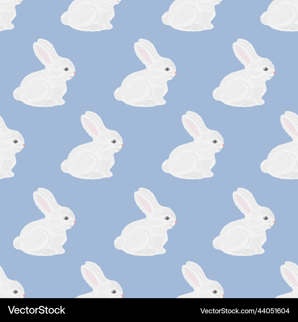 Rabbits seamless pattern with the image of white Rabbits seamless pattern with the image of white vector image