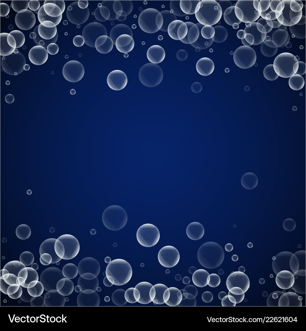 Random soap bubbles abstract background blowing b vector image