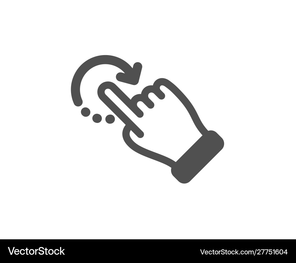 Rotation gesture icon slide arrow sign swipe Vector Image