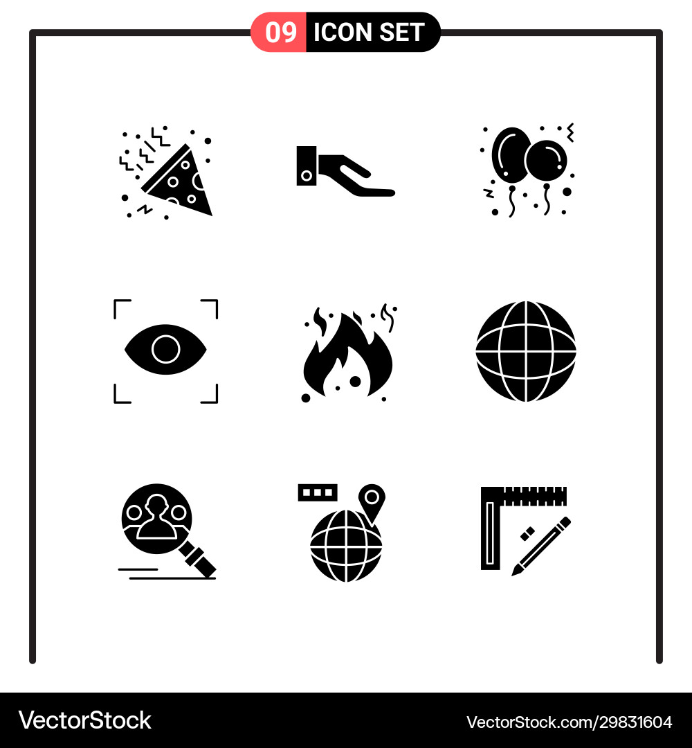 Set 9 solid style icons for web and mobile Set 9 solid style icons for web and mobile Vector Image