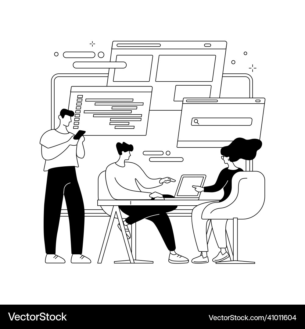 System software development abstract concept Vector Image