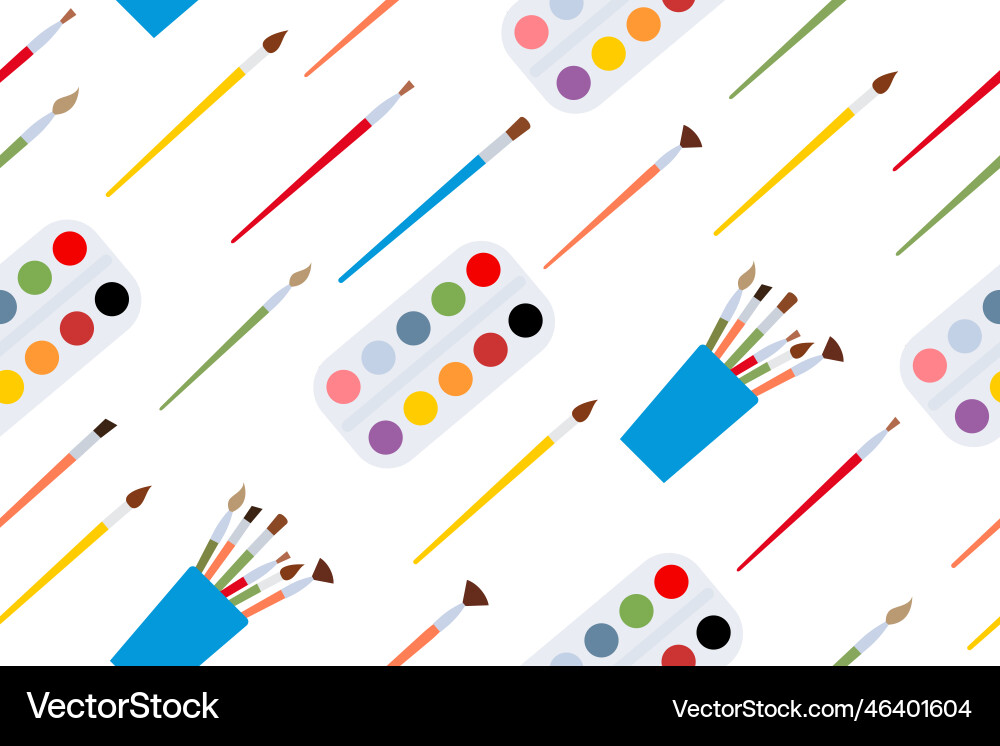 Tools for coloring elements background with art Vector Image