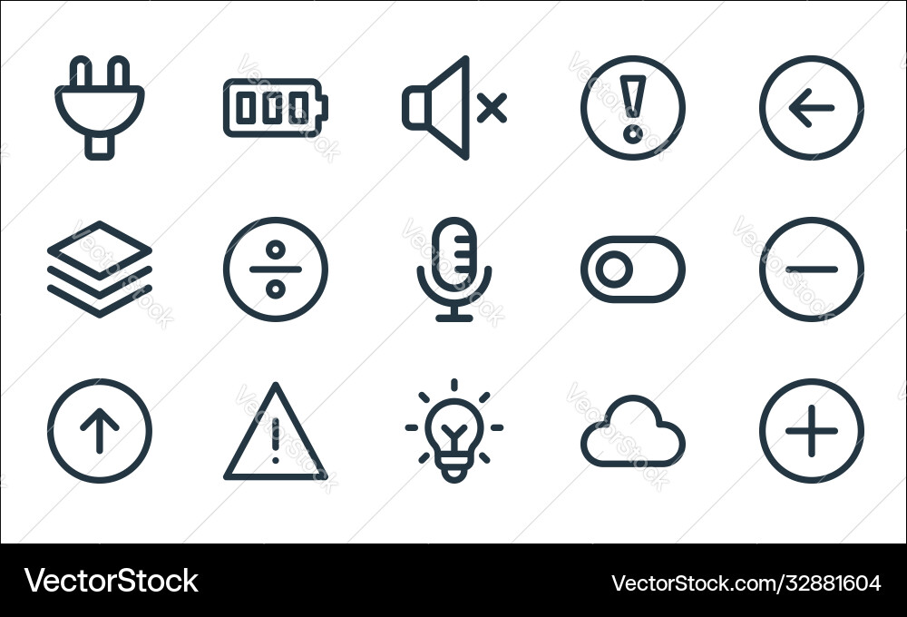 User interface line icons linear set quality User interface line icons linear set quality vector image