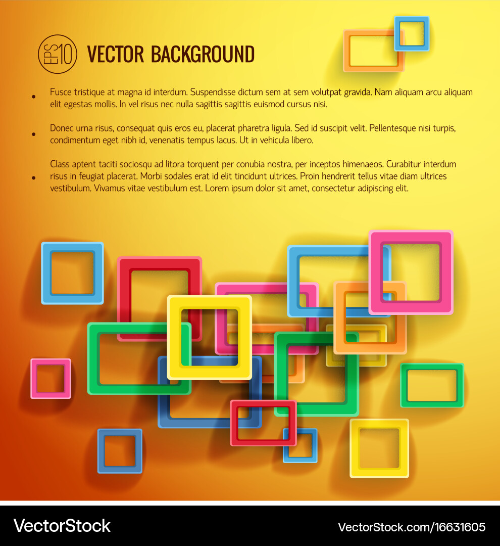 Abstract Colorful Square Background Vector Image