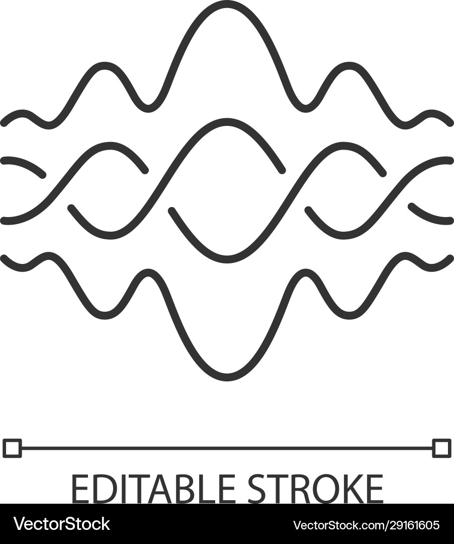 Abstract fluid overlapping waves linear icon thin Abstract fluid overlapping waves linear icon thin vector image