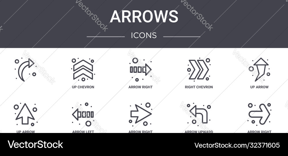 Arrows concept line icons set contains vector image