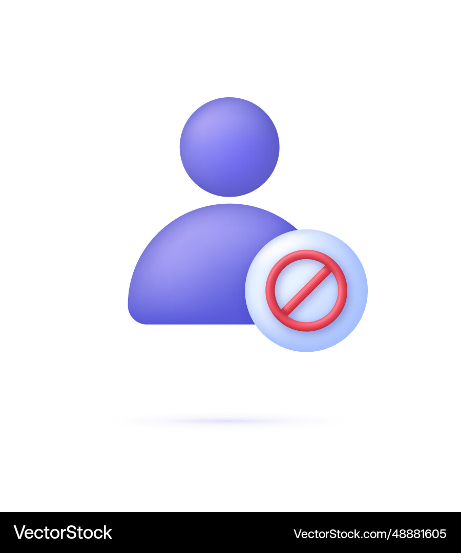 Blocked User Icon - Stop Access Vector Image