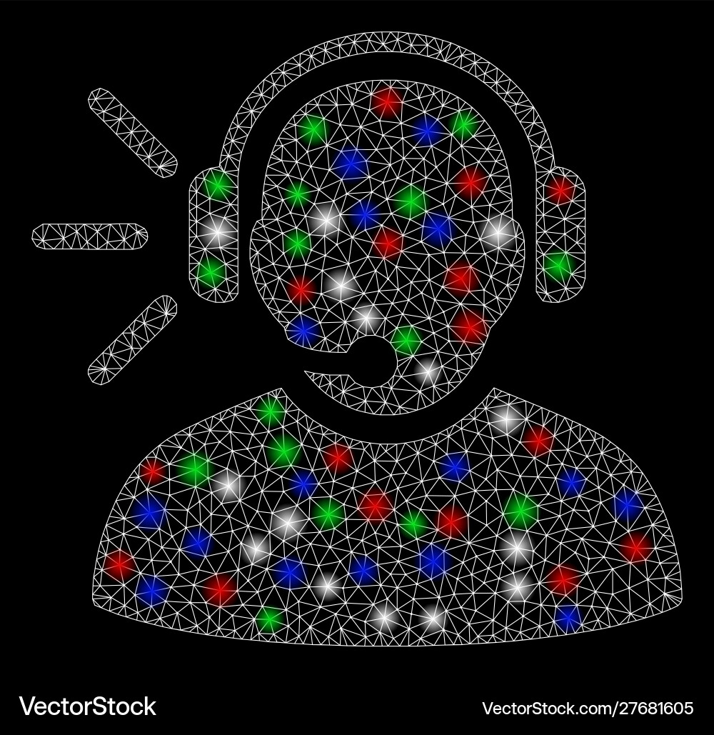 Bright mesh 2d operator message with flare spots Bright mesh 2d operator message with flare spots vector image