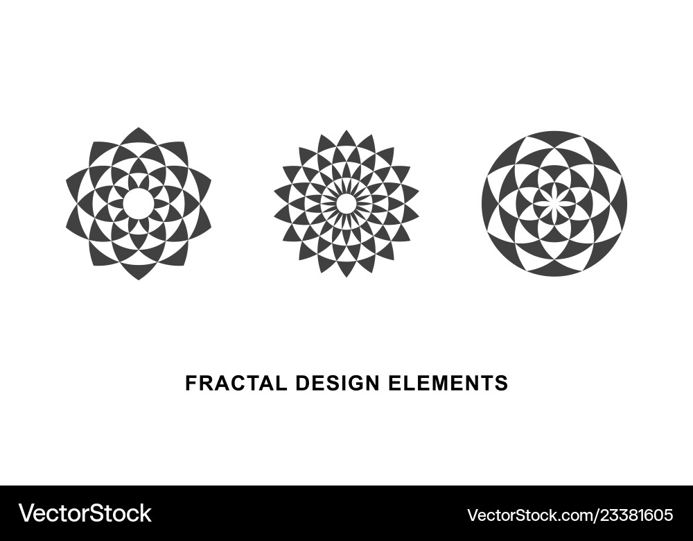 Circular Fractal Patterns vector image
