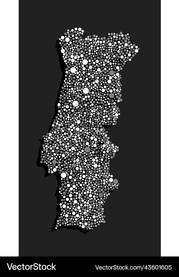 Creative map portugal from random white dots Creative map portugal from random white dots vector image