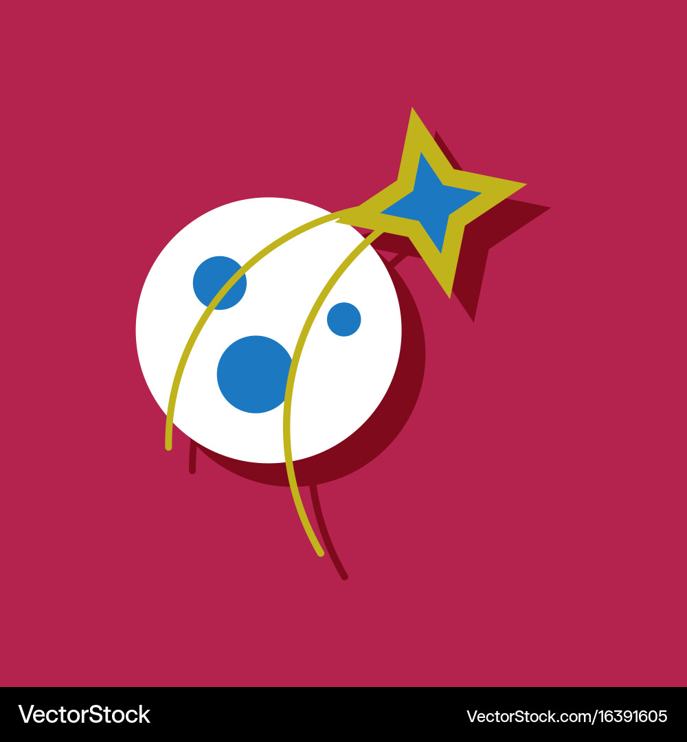 Flat icon design collection planet and star Vector Image