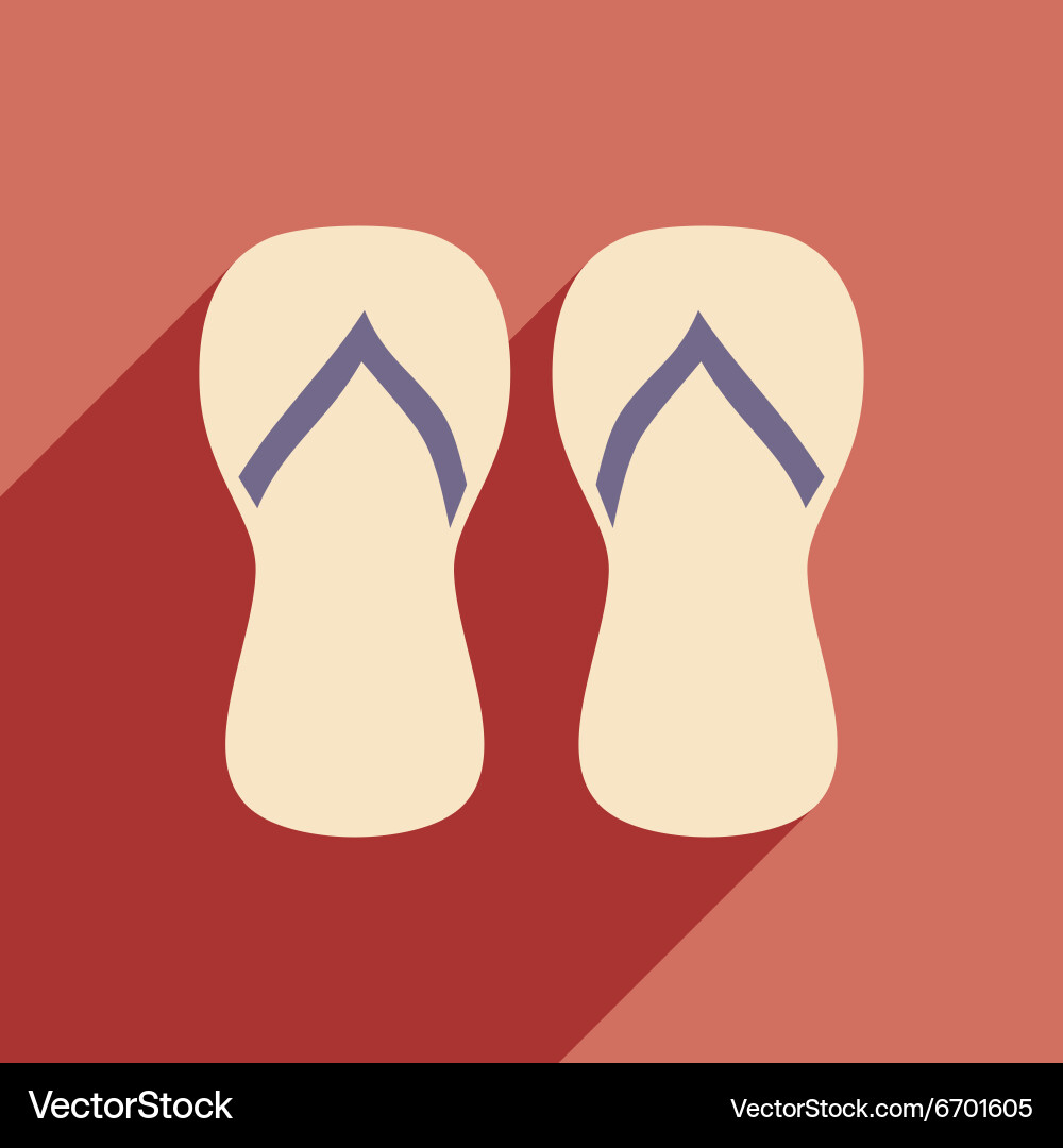 Flat with shadow icon and mobile application beach vector image
