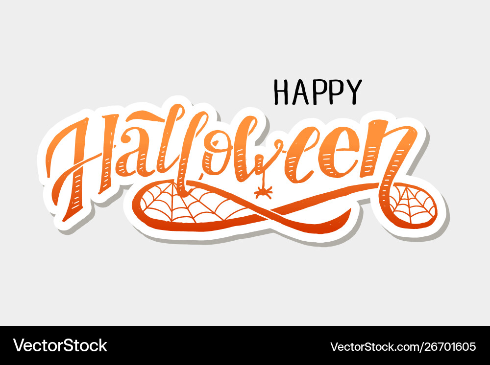 Happy halloween lettering calligraphy brush text Happy halloween lettering calligraphy brush text vector image