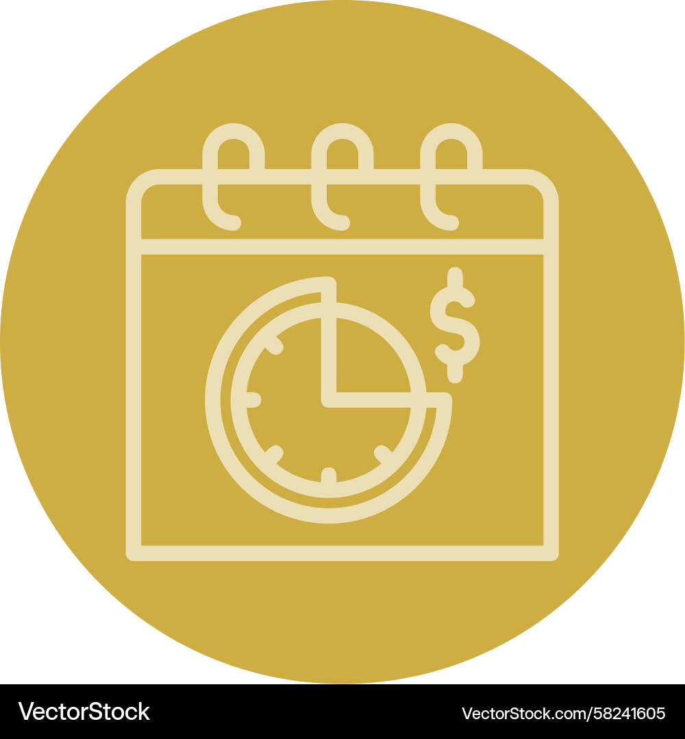 Hourly Line Icon – Multiple Color Vector Image