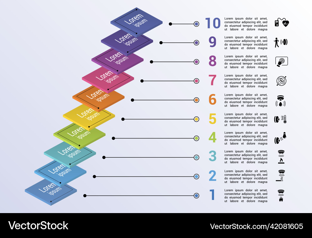 Infographic sensor template icons in different Infographic sensor template icons in different vector image