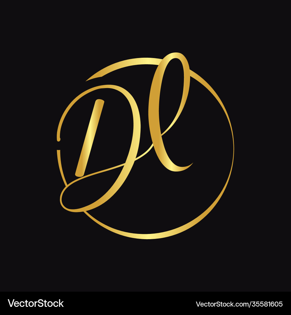 Initial dl script letter type logo design Initial dl script letter type logo design vector image