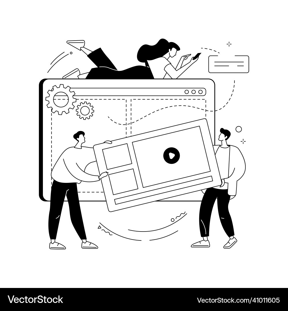Landing page creation abstract concept Landing page creation abstract concept vector image