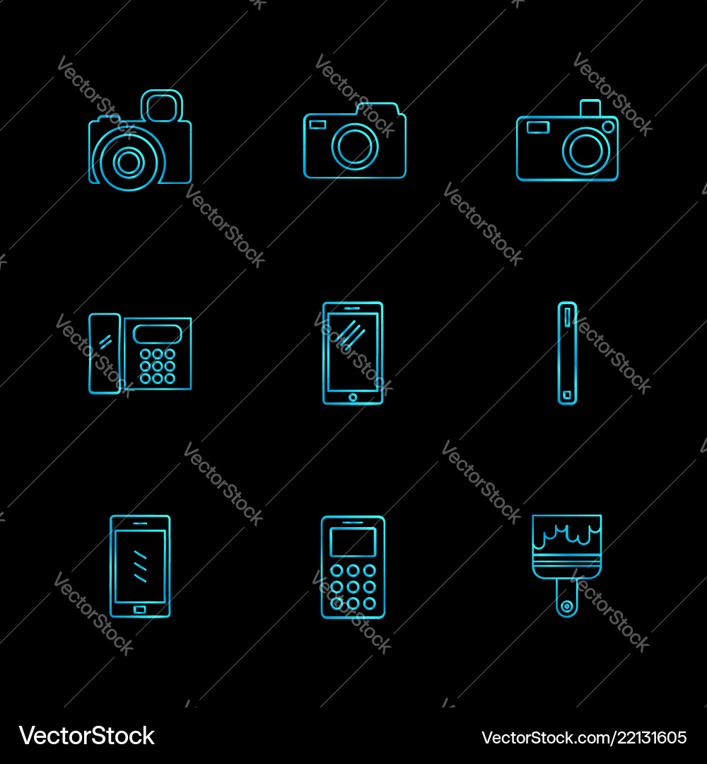 Multimedia user interface camera technology vector image