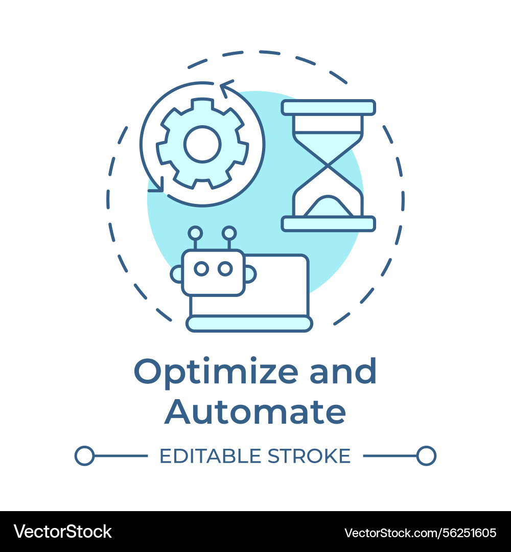 Optimize and automate soft blue concept icon Optimize and automate soft blue concept icon vector image