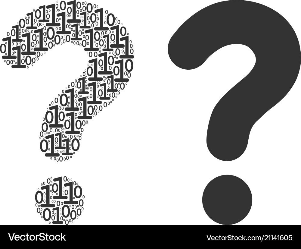 Question composition of binary digits Question composition of binary digits vector image