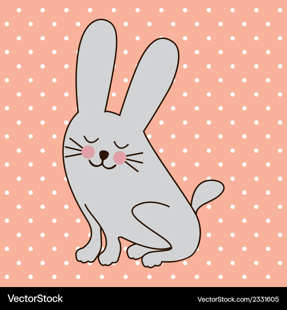 Rabbit design over dotted background Vector Image