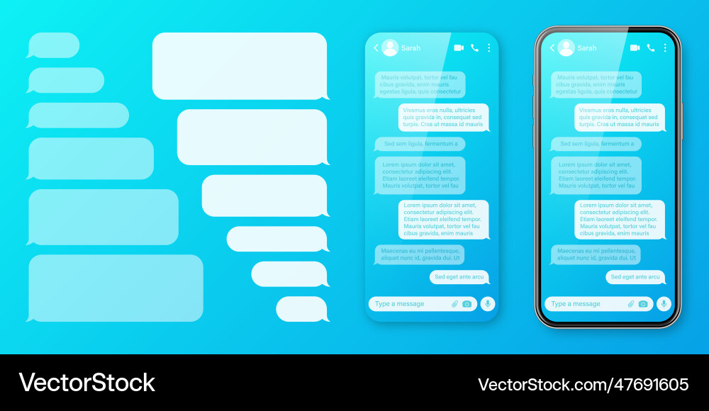 Realistic smartphone with messaging app Realistic smartphone with messaging app vector image