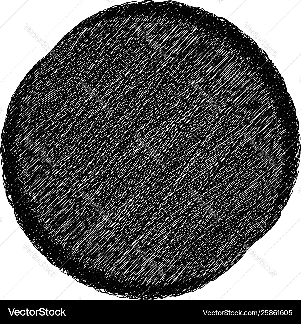 Scribble sketch circle sketchy circular shape vector image