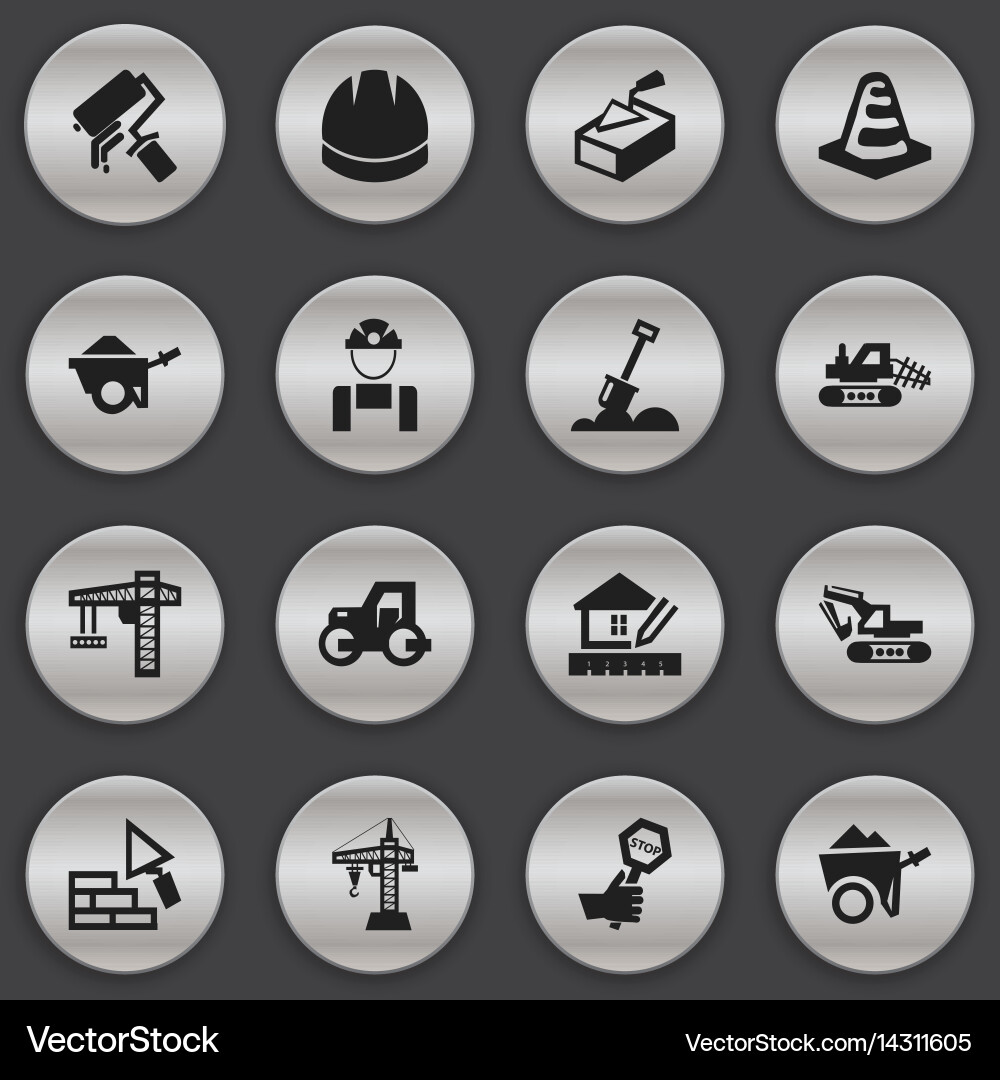 Set of 16 editable structure icons includes vector image