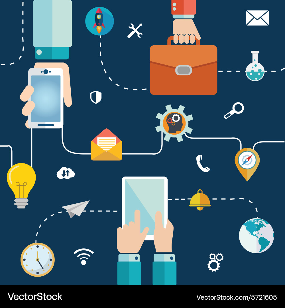 Set of flat design concepts for website layo vector image