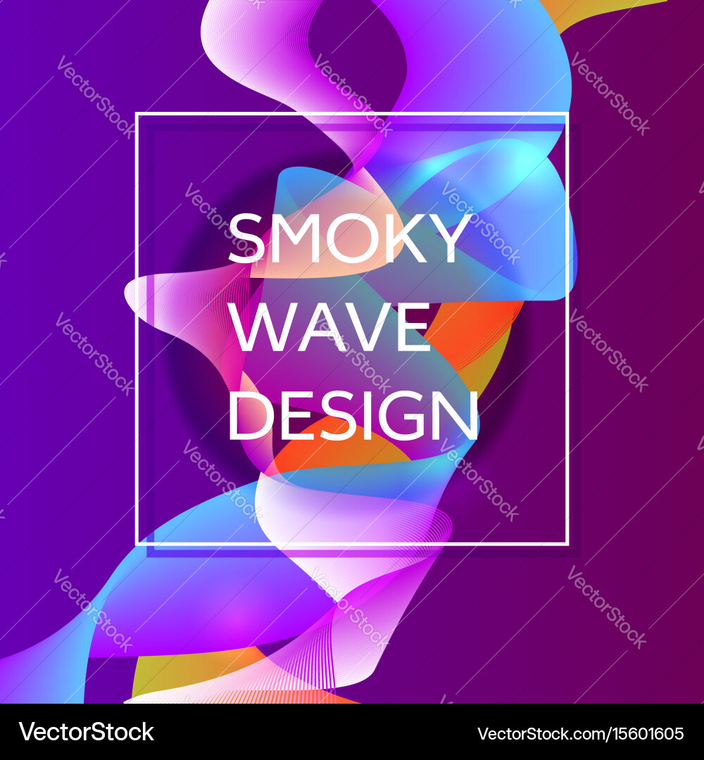 Smoky waves background structural curved pattern Vector Image