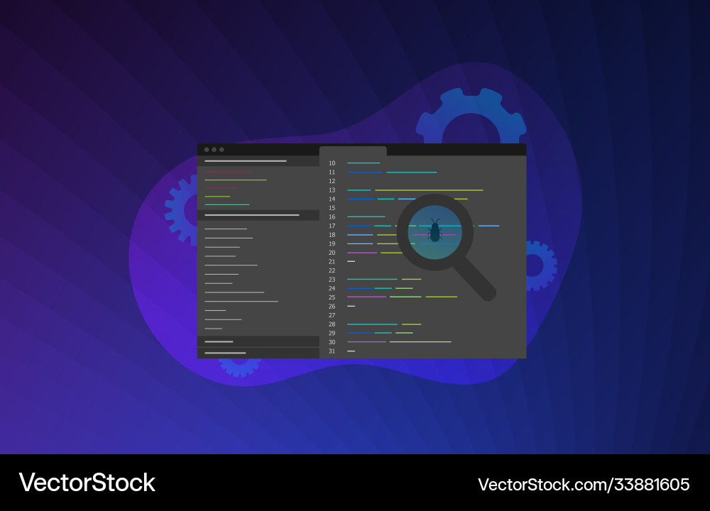 Software Debugging & Fehlerkorrektur vektorbild