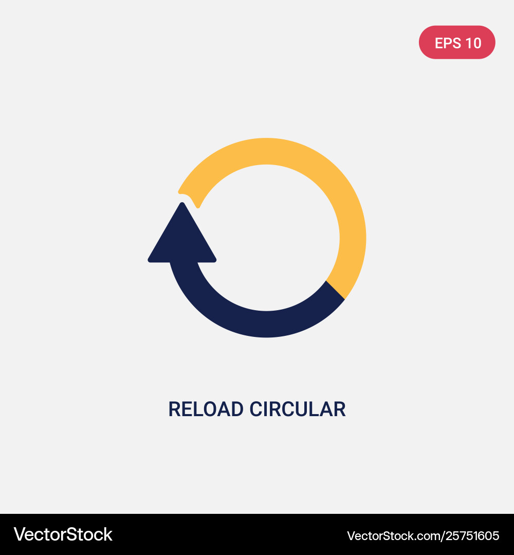 Two color reload circular arrow icon from Two color reload circular arrow icon from vector image