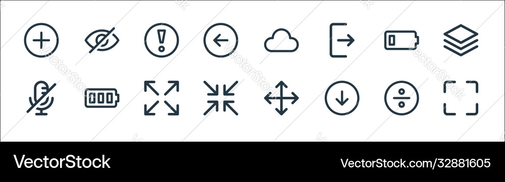 User interface line icons linear set quality vector image