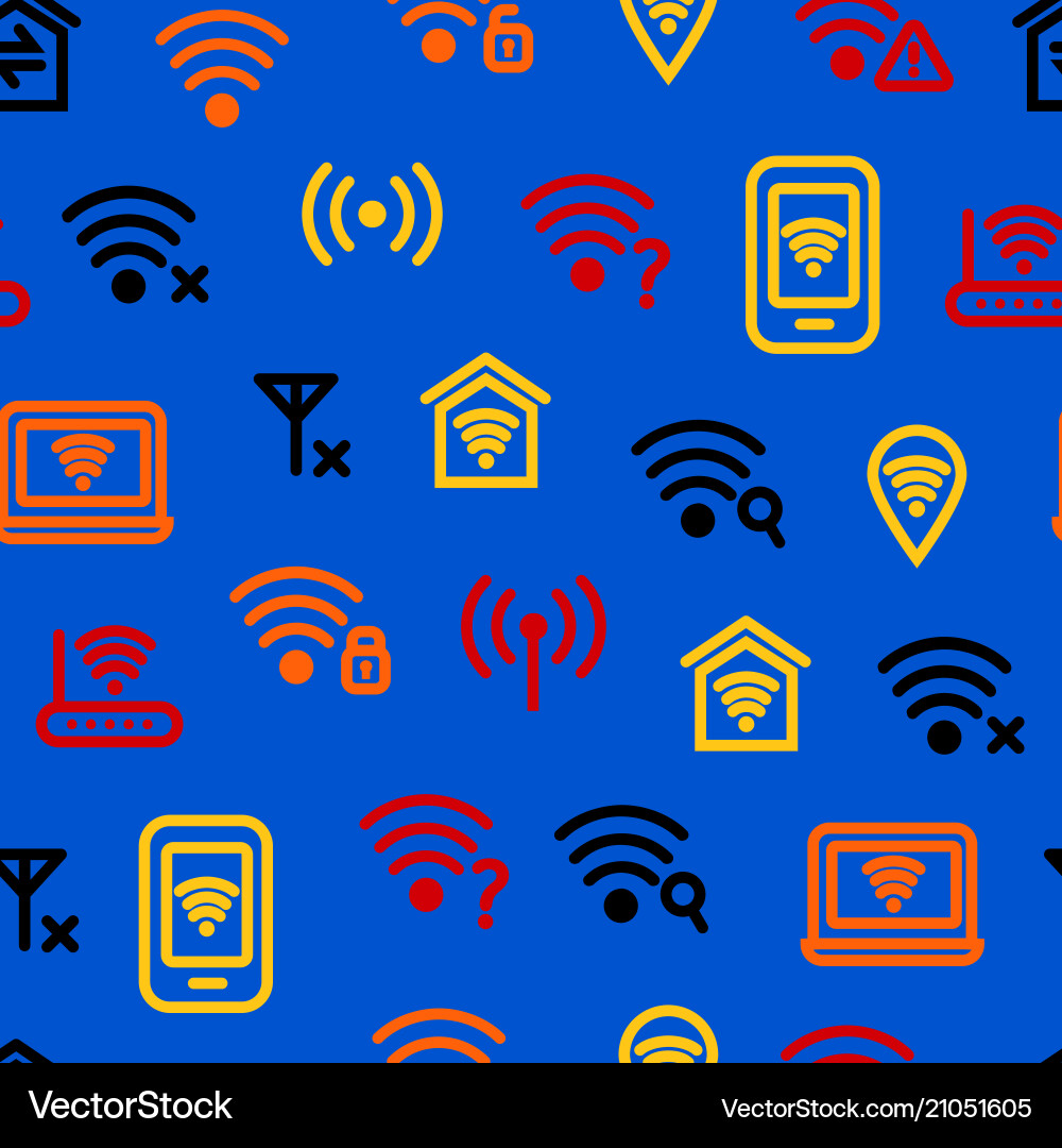 Wifi wreless thin line seamless pattern background Vector Image