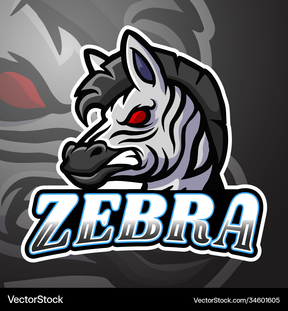 Zebra esport logo mascot de vector image