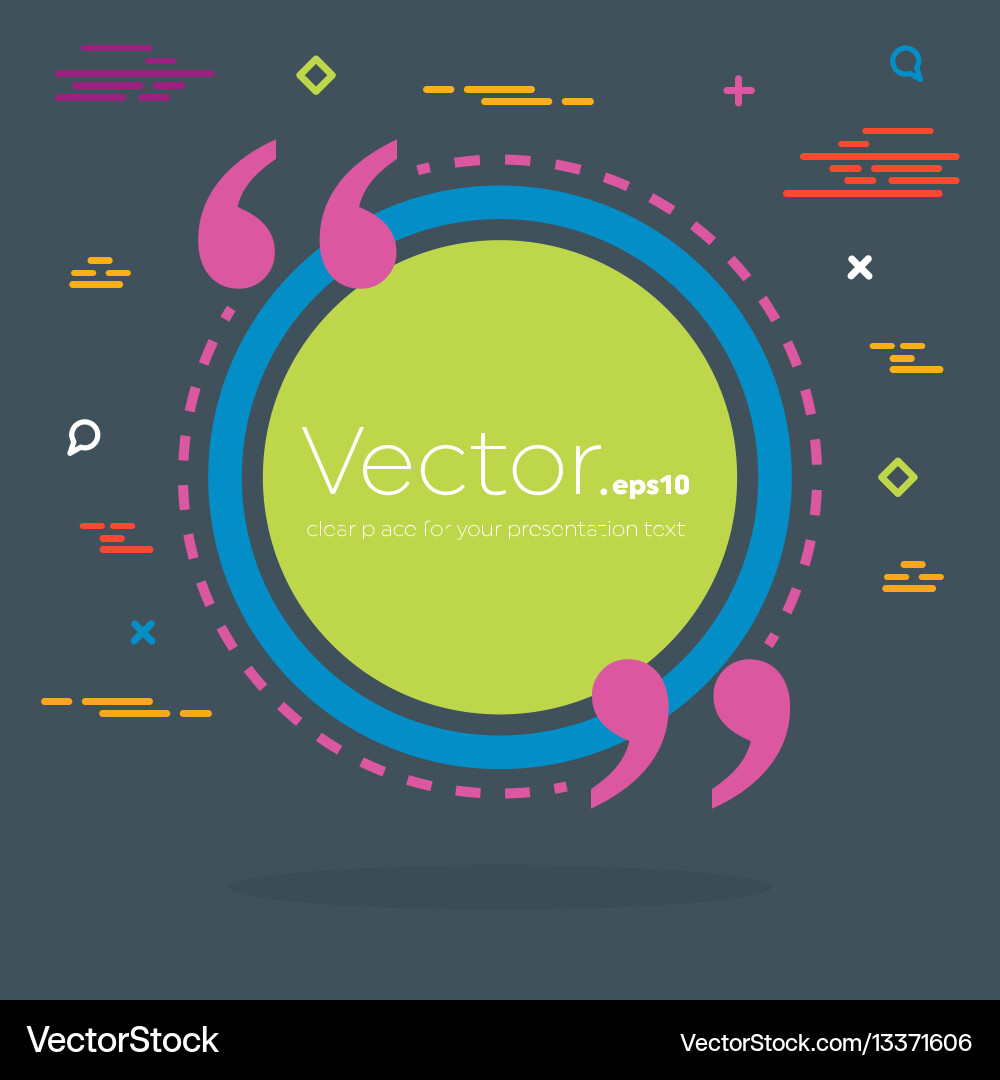 Abstract concept empty speech square quote text Abstract concept empty speech square quote text vector image