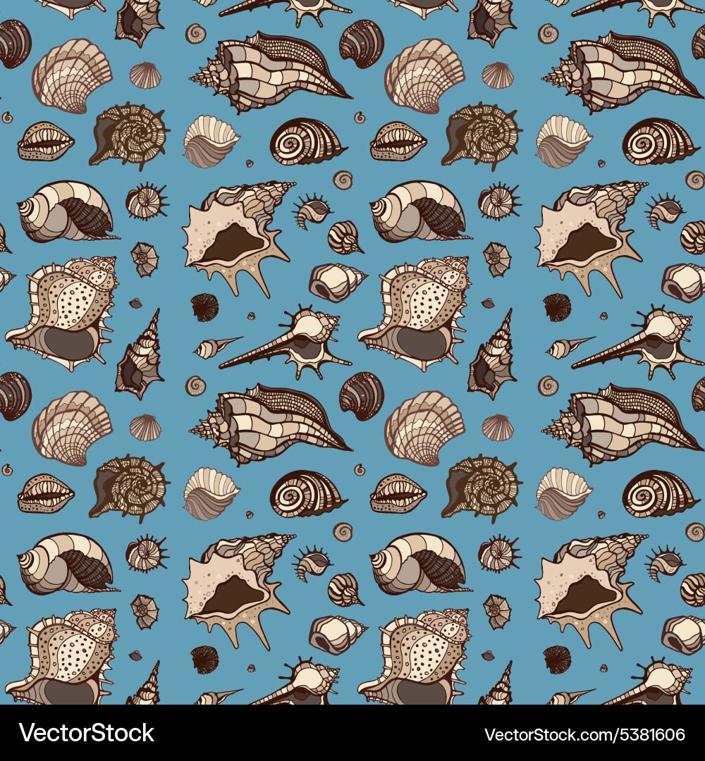 Beautiful Seashell Pattern Vector Image