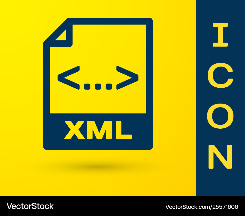 Blue xml file document icon download button Blue xml file document icon download button vector image
