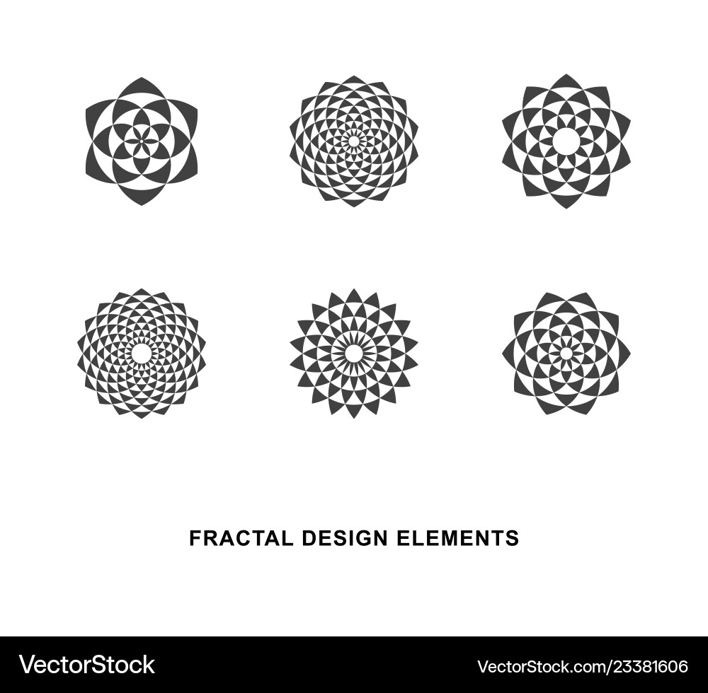 Circular fractal design elements Circular fractal design elements vector image
