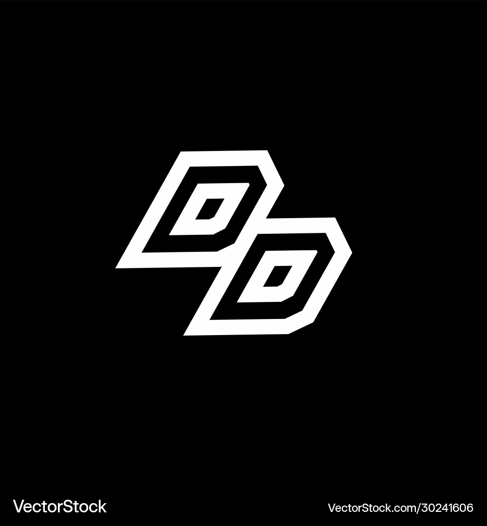 Dd logo monogram with up to down style negative vector image