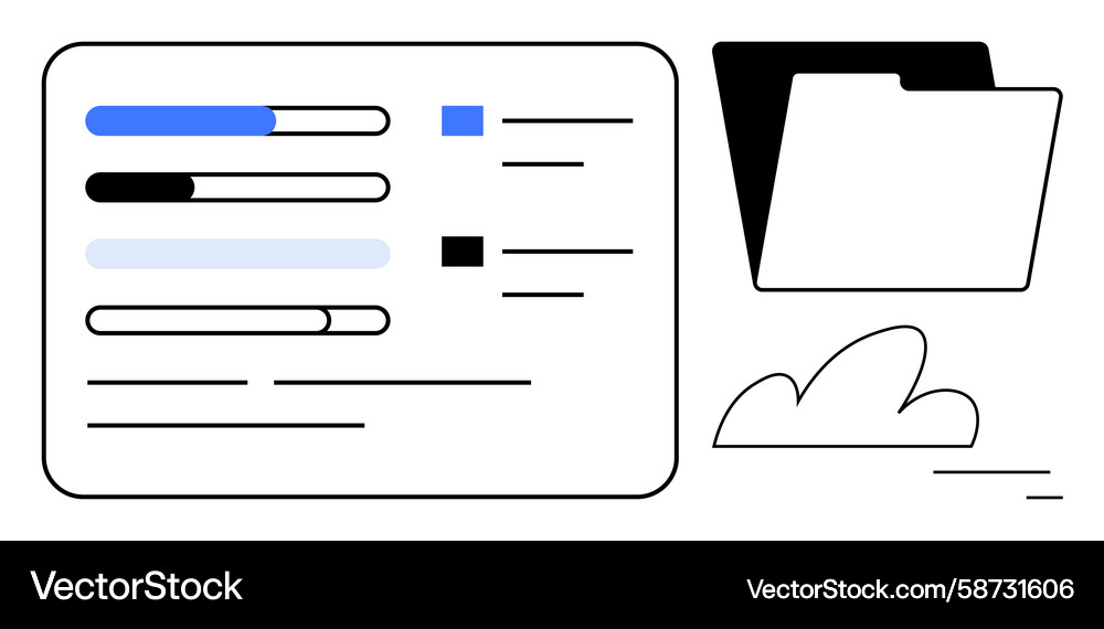 Digital dashboard interface with progress bars Digital dashboard interface with progress bars Vector Image